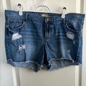 Old Navy Blue Jean Shorts Distressed Raw Hem - Diva